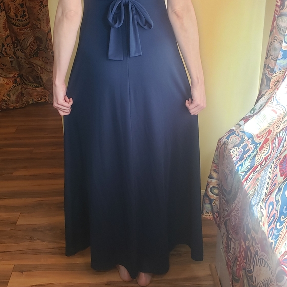 Vintage Navy Blue Dress, Sz S - Picture 10 of 11